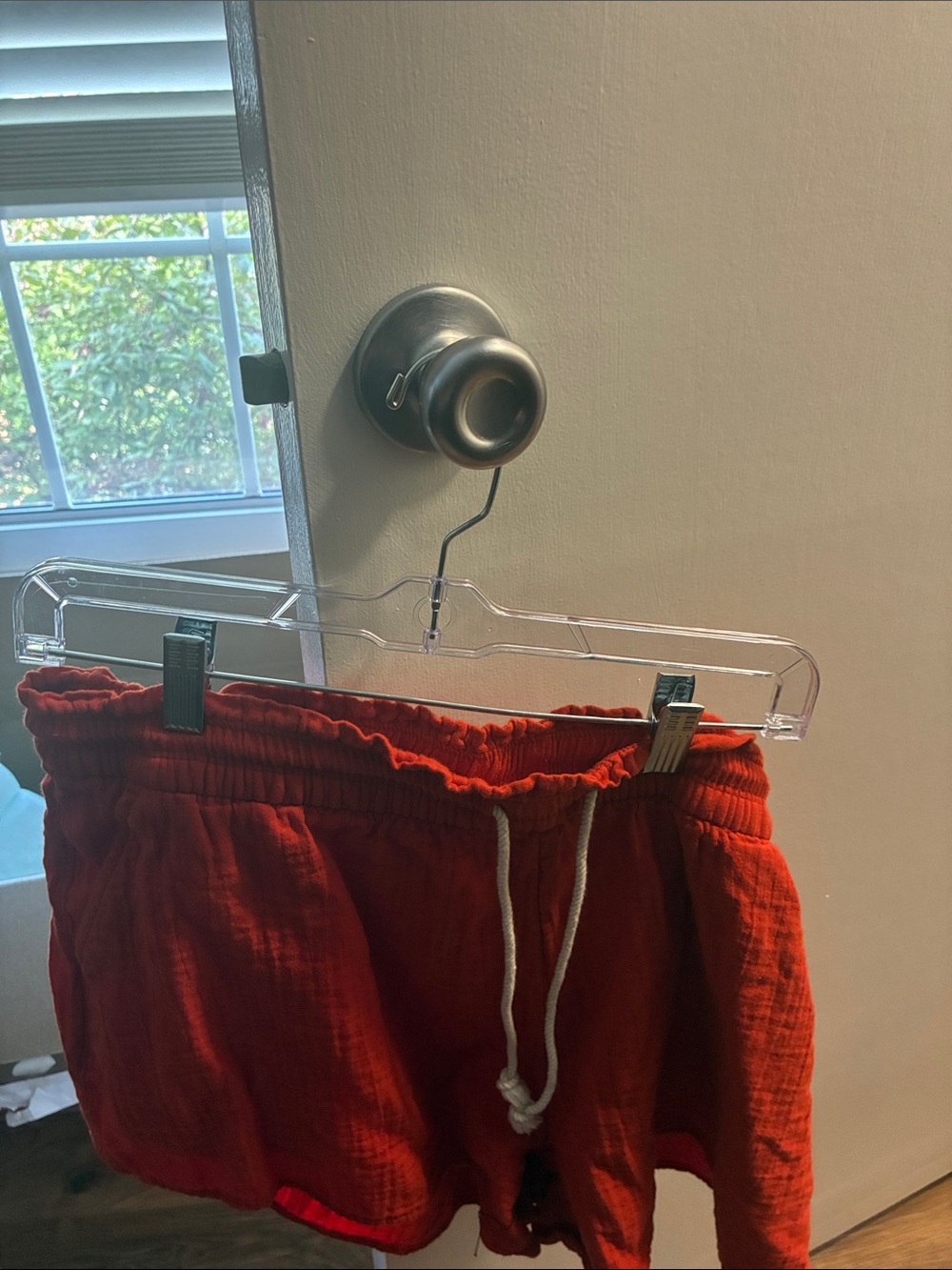 Old Navy Women's High-Waist Red Drawstring Shorts